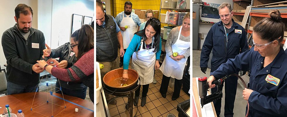 Leadership making caramel apples