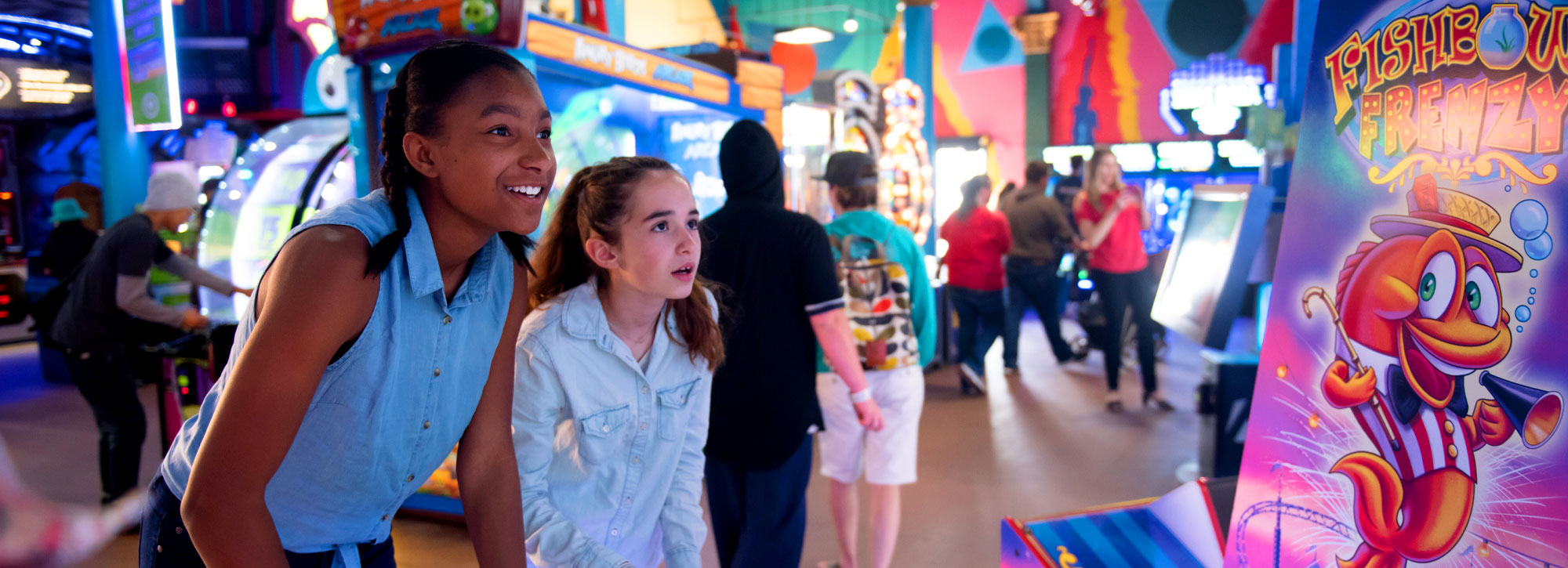 girls in the arcade