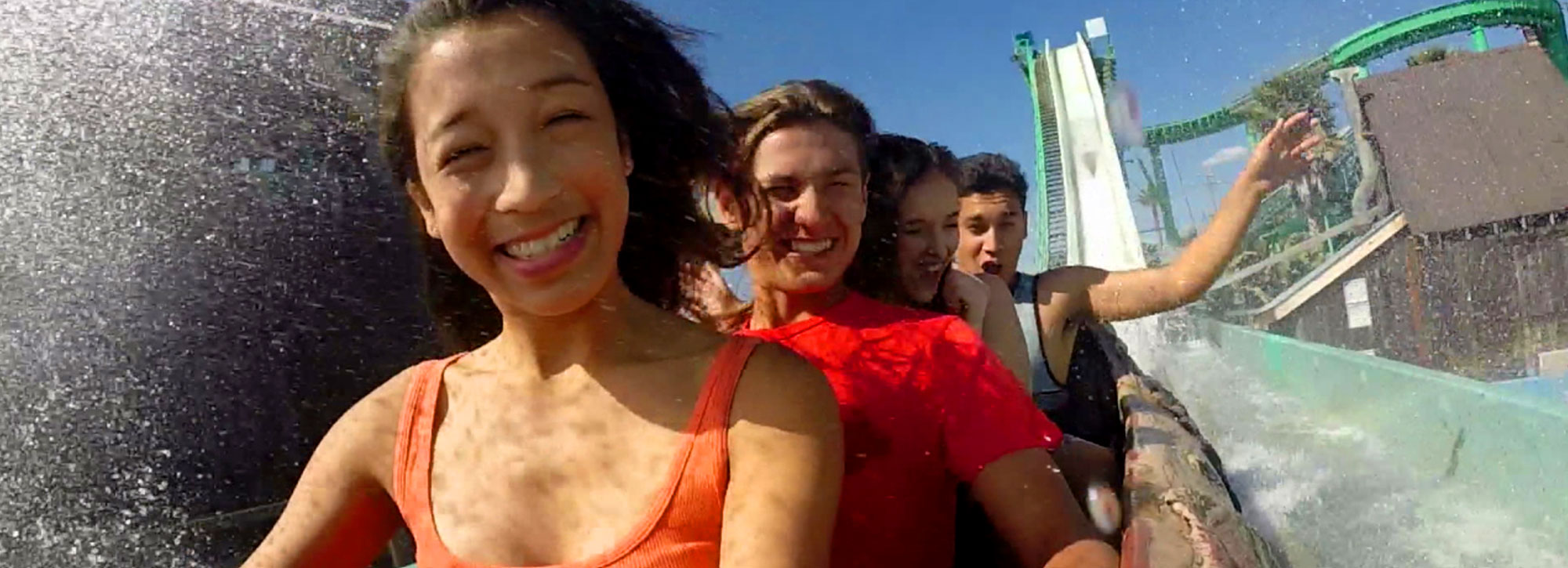people on a rollercoaster