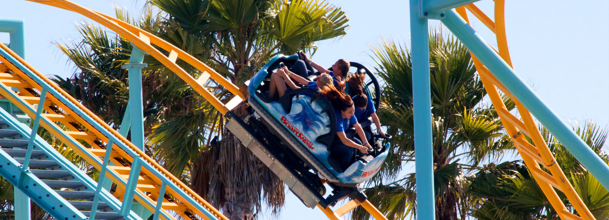 people riding a rollercoaster