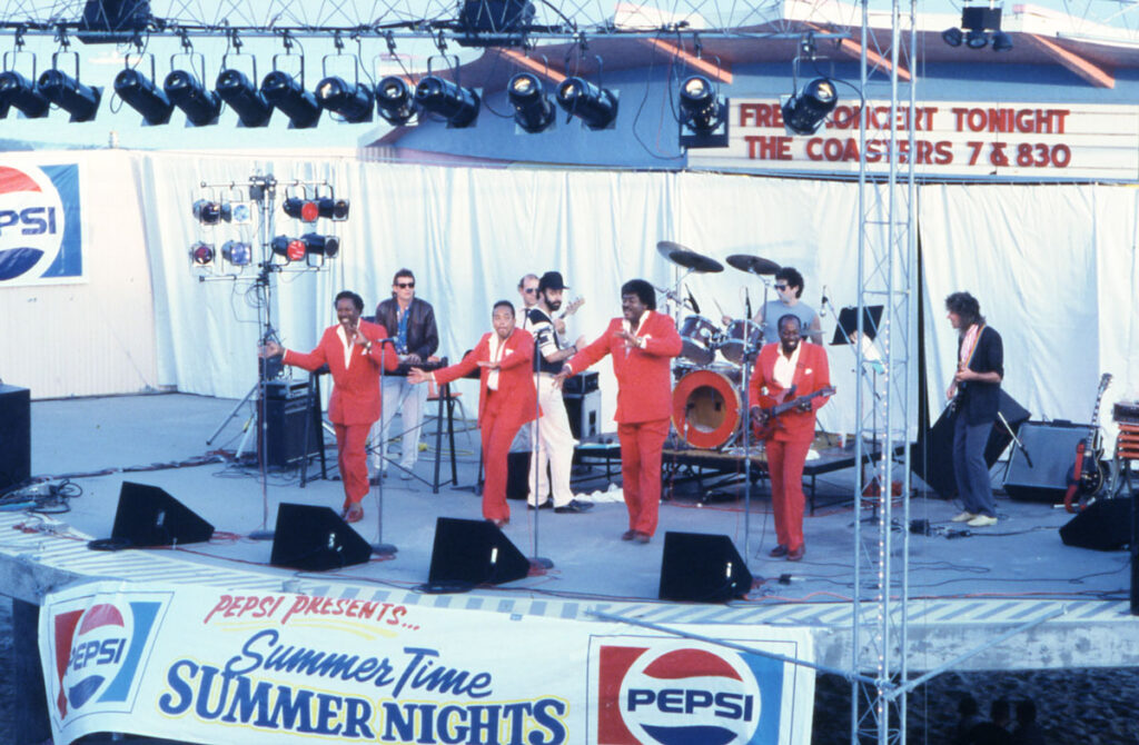 The Coasters performing on the Bandstand, 1988.