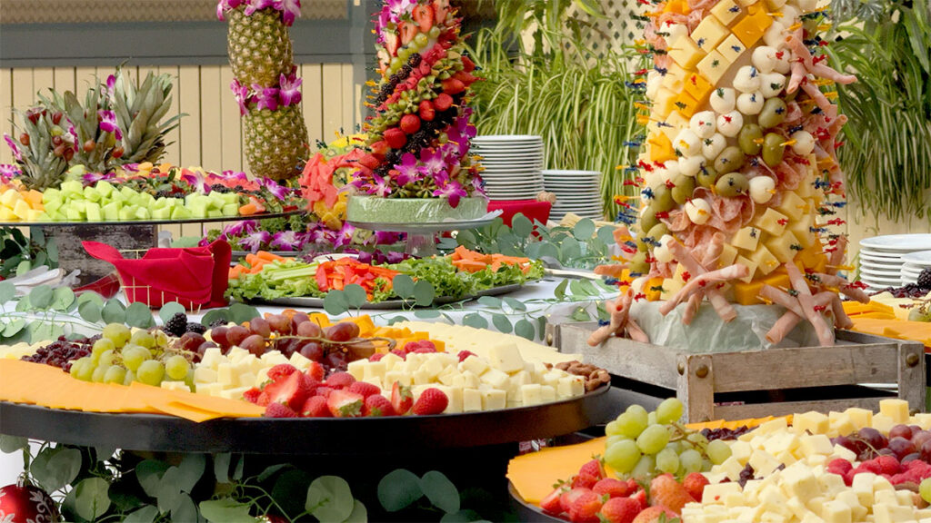 chesse tray and fruit